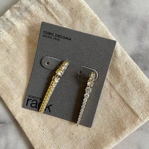 NWT Cubic Zirconia & Gold Drop Earrings